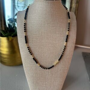 Elegant Black and Gold Bead Necklace by